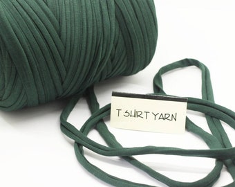 Green T-shirt Yarn, Cotton Yarn, Recyled Fabric yarn, home textile yarn, crochet yarn, basket yarn, yarn, bag yarn, Upcycled Yarn