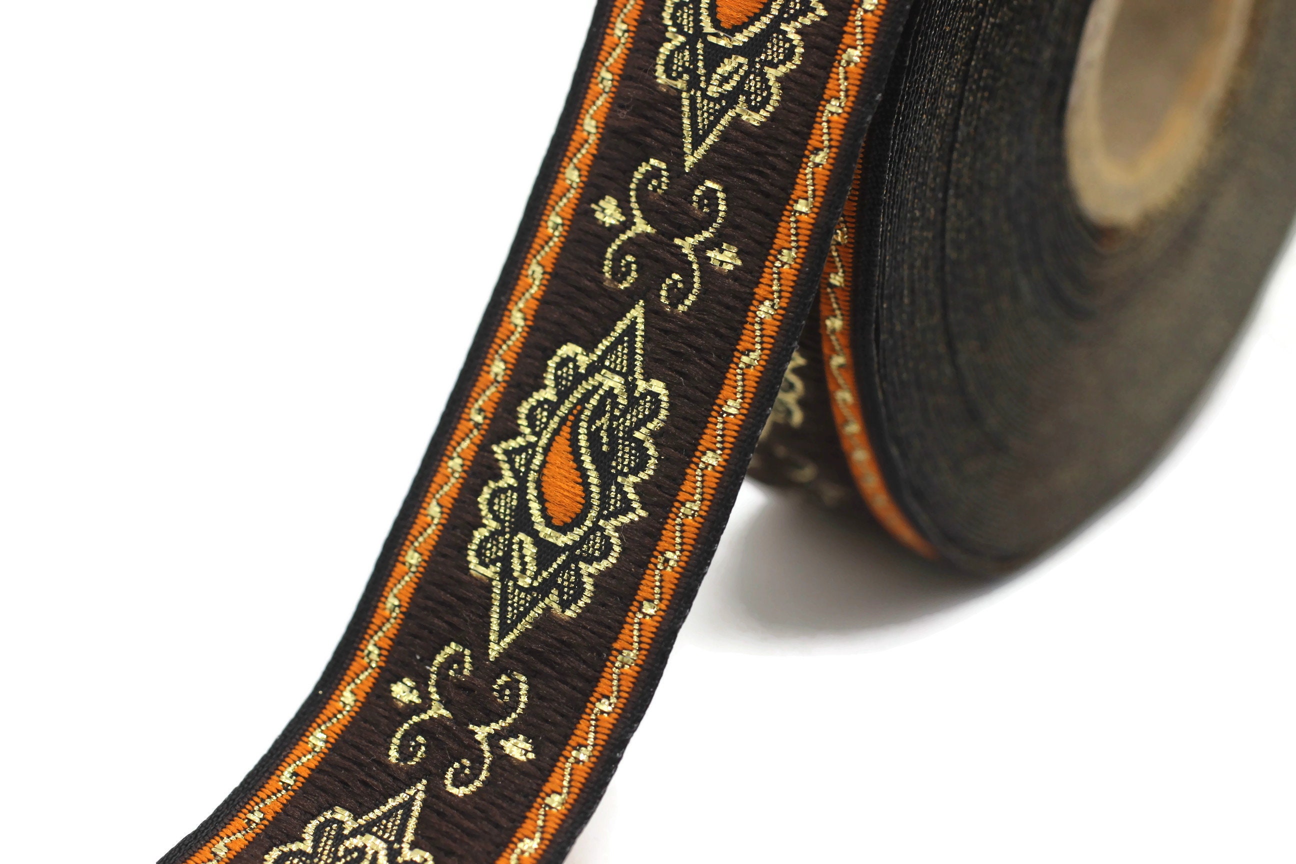 Medieval Ribbon Patterns 25 Mm Orange Medieval Motive Ribbon (0.98 Inches), Renaissance Trim ...