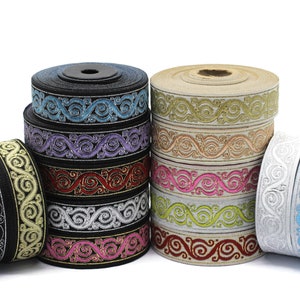 22 mm Webborte mit keltischer Schnecke, Jacquard Borte, Polsterstoff, Kostüm Design 22221