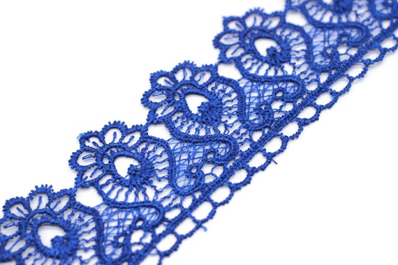 40 Mm 8 Meters Royal Blue Guipure Lace Trim 1.57 Inches Wide Floral Lace Trim Bridal Lace Red Lace Guipure Lace TRM40 Etsy UK