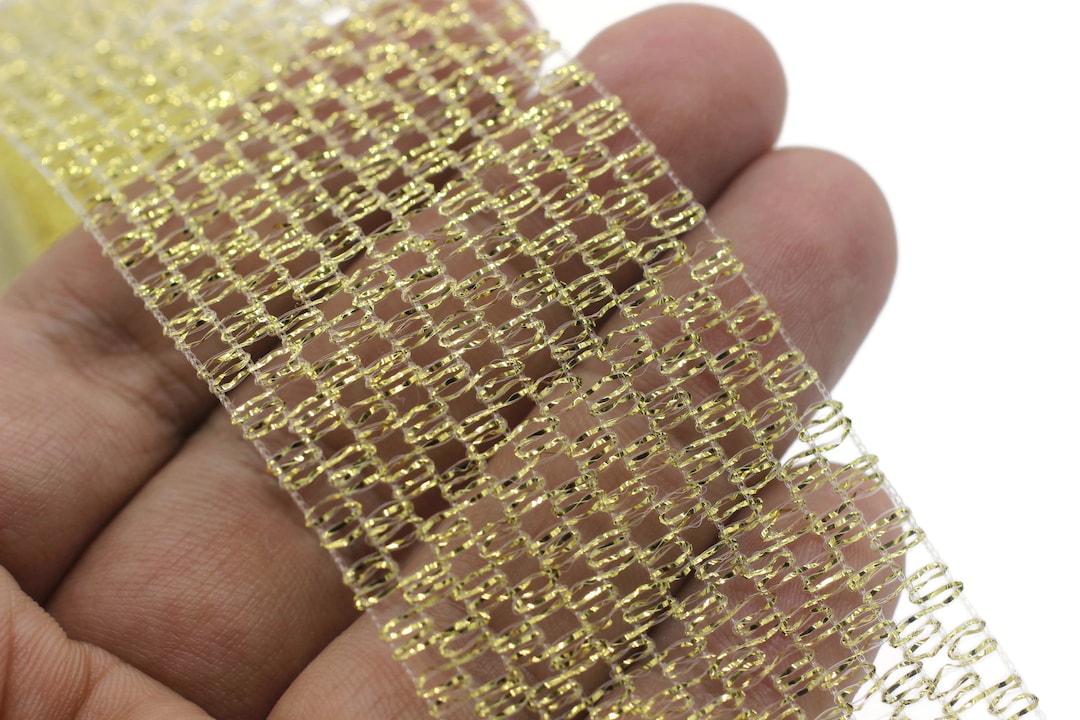 Mitred Ribbon 40 Mm Gold Mithril Ribbon (1.57 Inches), Vintage Ribbon, Decorative ...