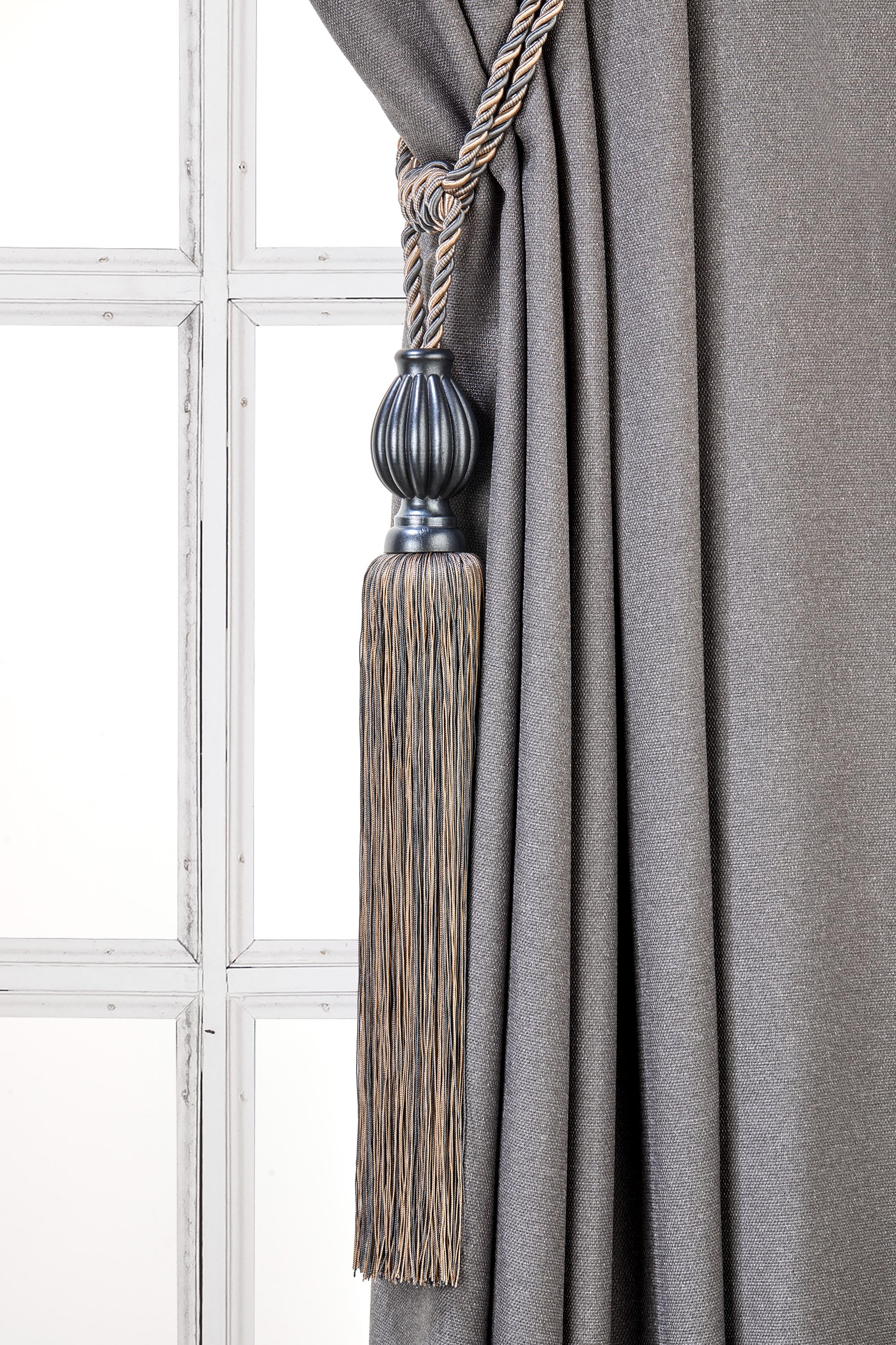 Elegant Drapery Tassel Tiebacks, Blue&brown Curtain Holdbacks, Rope