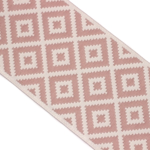 100mm Pink&White Mosaic Ribbon for Drapery Banding (3.93 inch), Jacquard Trim, Drapery Banding Tape, Curtain Making Fabric Drape 194 V4