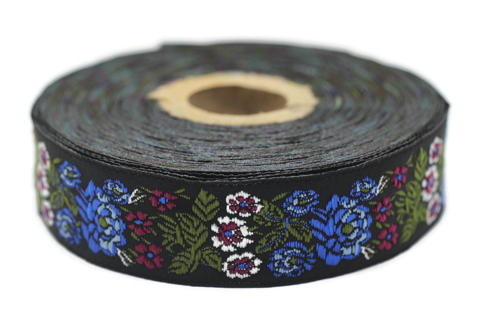 22 Mm Blue Floral Embroidered Ribbon 0.86 Inches Vintage - Etsy