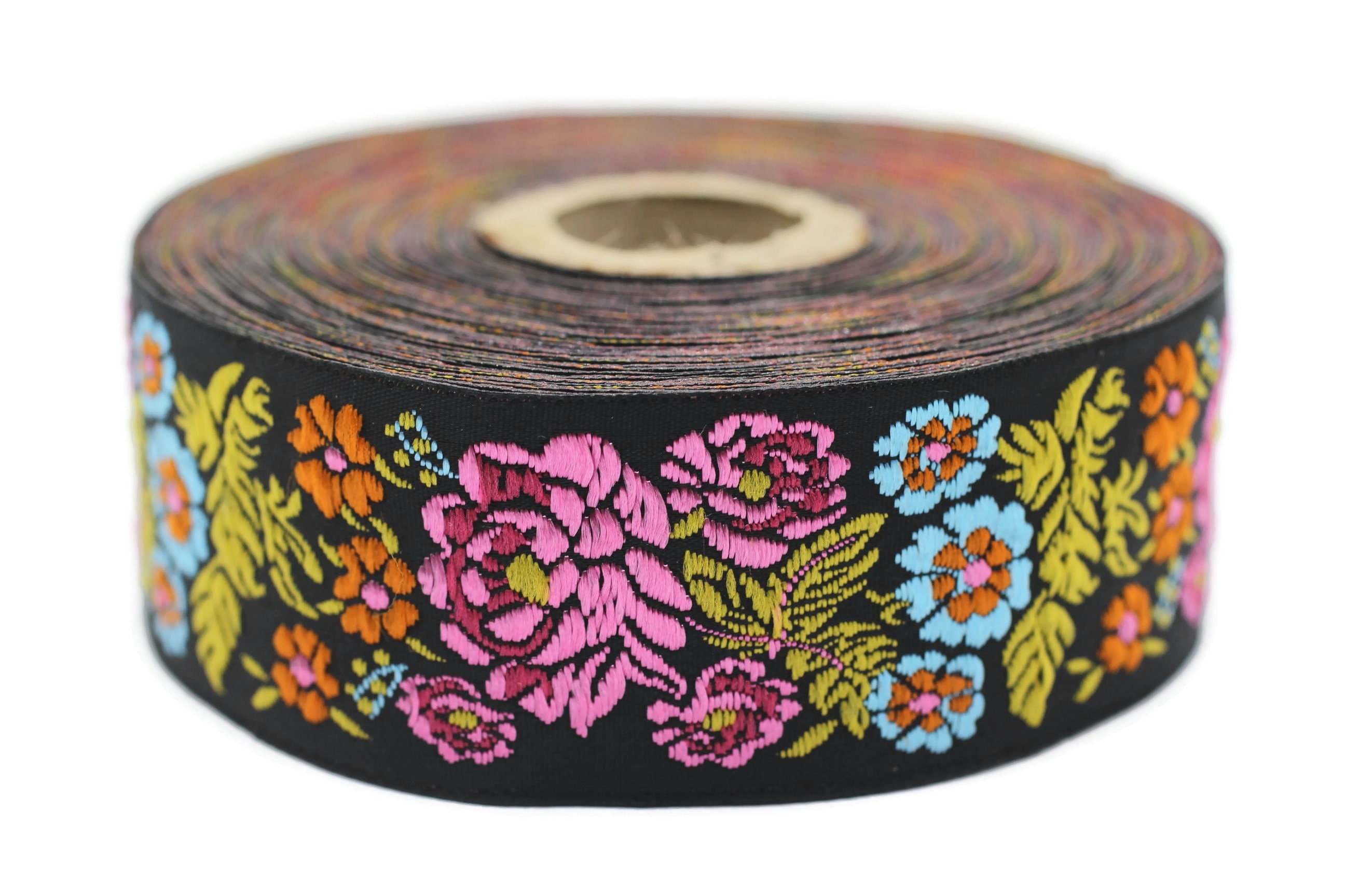 35 Mm Colorful Floral Embroidered Ribbon (1.37 Inches), Sewing