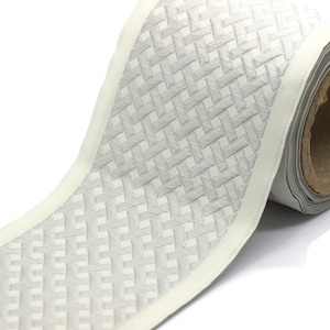 100 mm Beige Grey Embroidered Ribbons (3.93 inch), Jacquard Trims, Sewing Trim, drapery trim, Curtain trims, Jacquard Ribbons, 179 V5