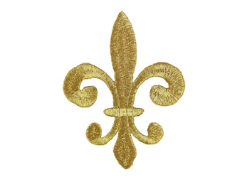 Gouden patch 2,5 x 3,34 inch opstrijkbare patch borduurwerk, Keltische aangepaste patch, hoge kwaliteit badge voor denim, naai patch