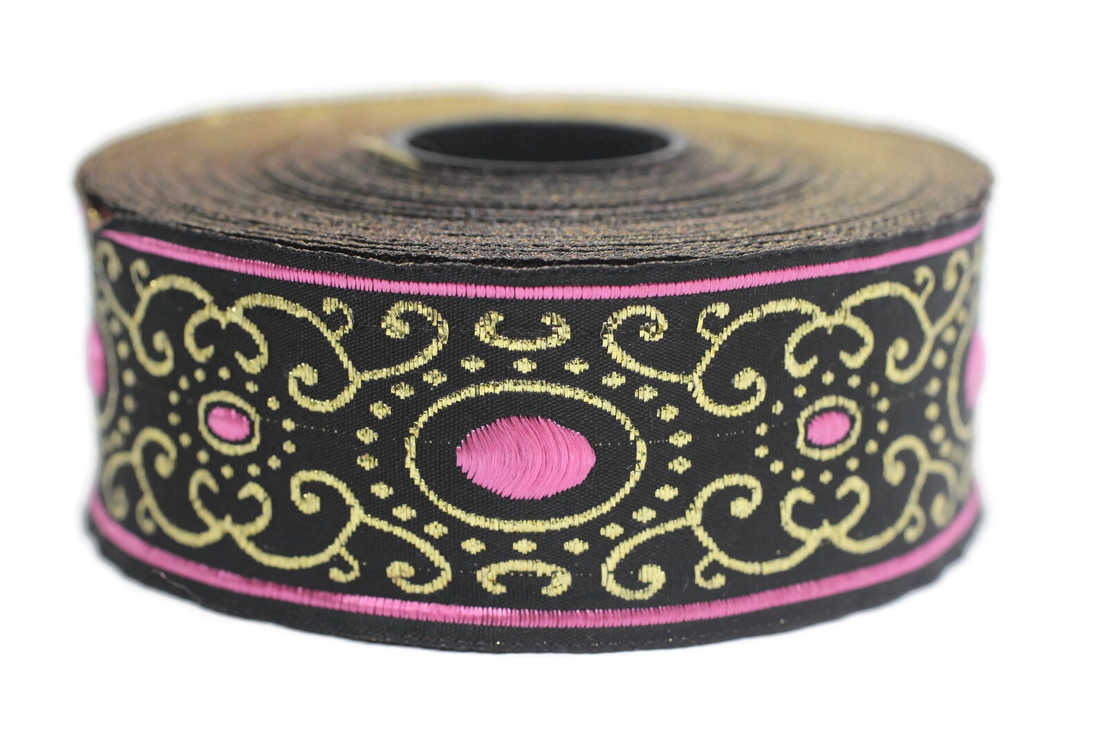35 Mm Pink Authentic Jacquard Ribbon 1.37 Inches Woven - Etsy