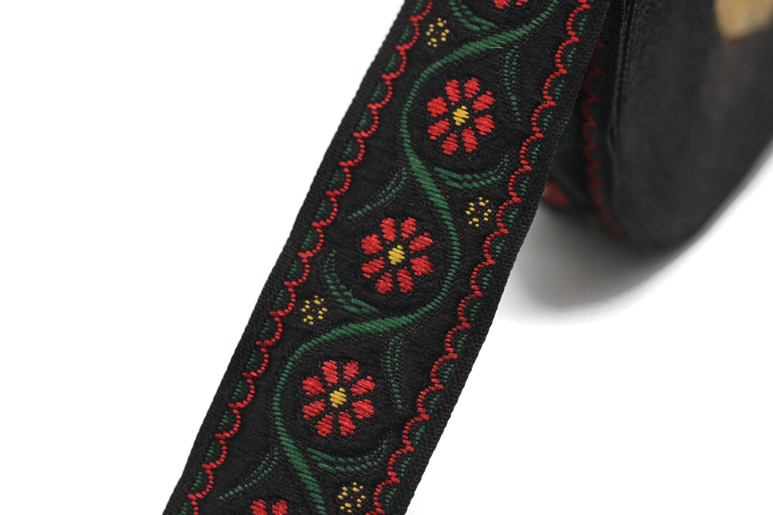 22 Mm Red Floral Embroidered Ribbon 0.86 Inches Vintage - Etsy