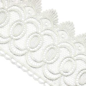 80mm 8 Meters Cream Bridal Guipure Lace Trim | 3.14 Inch Wide Lace Trim | Geometric Bridal Lace | French Guipure | Guipure Lace Fabric TRM80