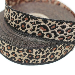 18 mm Leopard ribbons, Jacquard ribbons, ribbon trims, collar supplies, Ribbon for skirts, ribbon for pants, sewing trimming, 18998