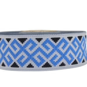 28mm Blue White Anatolian Ikat Ribbon (1.1 inches), Anataloian Trim | Ikat Ribbon | Jacquard Ribbon | Craft Supplies | Vintage Trim, 28113