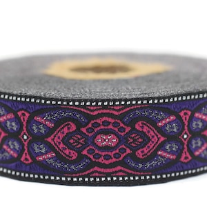 25 mm Mystic Purple jacquard Ribbons (0.98 inch) Sewing Crafts, ribbon trim,  jacquard trim, craft supplies, collar supply, trim 25808