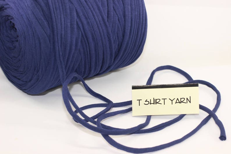 home textile yarn Upcycled Yarn Cotton Yarn yarn basket yarn bag yarn Recyled Fabric yarn crochet yarn Royal Blue T-shirt Yarn