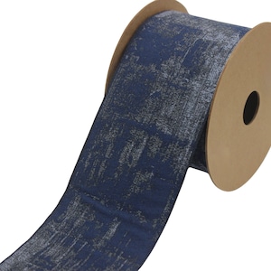 2.7&quot; Embroidery Curtain Trim, Dark Blue Jacquard Ribbon for Curtains, Drapery Banding, Drapery Trim Tape, Woven Border 204 V6