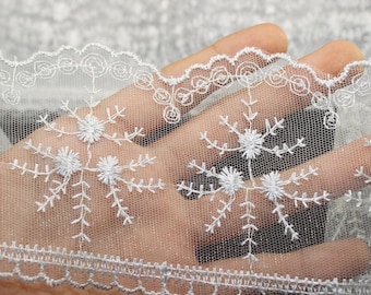 90 mm grå organzaspetskant, broderad spetstyg, 3,50 tum spetskant, organzaspets, vit spetskant, tyllspetskant TRM90