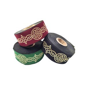 Garniture de noeuds celtiques sans fin par mètre, ruban jacquard tissé pour costumes, couleur au choix, GN, couture, travaux manuels, fournitures de garnitures médiévales