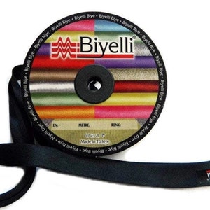 20 mm Satin bias tape, black bias binding, trim (0.78 inches), Bias Binding, Bia, Tape, Tapes, Sewing bias