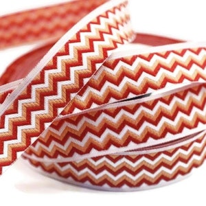 15 mm Red&orange Jacquard ribbons, 0.59 inch, striped ribbon, Sewing trim, craft ribbon, ribbon trim, dog collars, costume ribbon, 15689