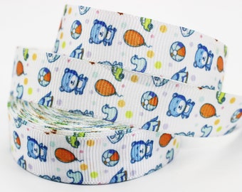 20mm Blue Bear ribbons, Grosgrain ribbons, printed ribbons, collar supplies, Ribbon for skirt, ribbon for pants, ribbon for dress, CHLR