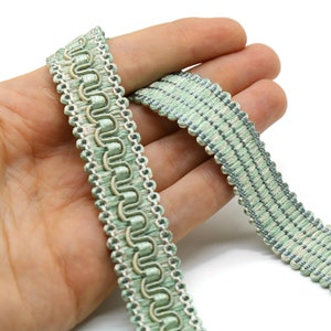 20 mm Scroll Trim Menthol Green, 0,78 inc, ribete trenzado Scroll Gimp, corte a medida, ribete de cortinas, ribete de tapicería, ribete de Gimp, ribete de cortina