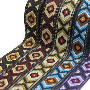 35 mm  Hexagon  jacquard ribbons 1.37 inches, Geometric  embroidered trim,  woven sewing trim, Jacquard trim, woven border, 35952