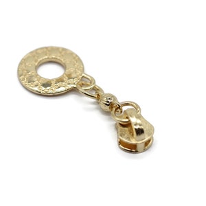 Gold Tone Zipper Pull, 51 mm(2.1 inches) #5 Metal Zipper Pulls, Zipper Sliders, Zipper Tab, Zipper Part, Zipper Head, Bag Zipper Pulls