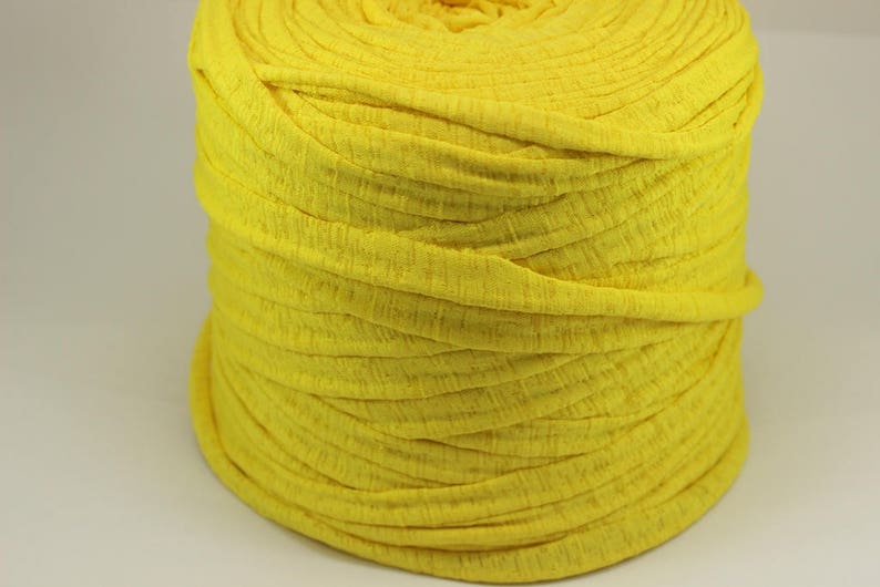 crochet yarn home textile yarn Recyled Fabric yarn Yellow T-shirt Yarn bag yarn yarn Cotton Yarn Upcycled Yarn basket yarn