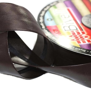 30 mm Brown Sewing Tape, Leather Bias tape,  Sewing binding, trim (1.18 inches), Leather Sewing Trim, Sewing bias,