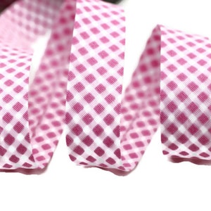 20 mm Pink Bias, Cotton bias tape,  bias binding, trim (0.78 inches), polka dot cotton bias, fold binding, Bias Tape, CBE2