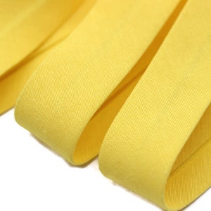 20 mm Yellow Cotton Bias, Cotton bias tape, bias binding, trim (0.78 inches), cotton bias, fold binding, Bias Tape, sewing bias, CB19