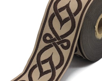 Nastro jacquard intrecciato con motivo nodo celtico, 10 metri, 20 mm