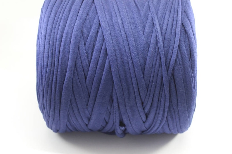 home textile yarn Upcycled Yarn Cotton Yarn yarn basket yarn bag yarn Recyled Fabric yarn crochet yarn Royal Blue T-shirt Yarn