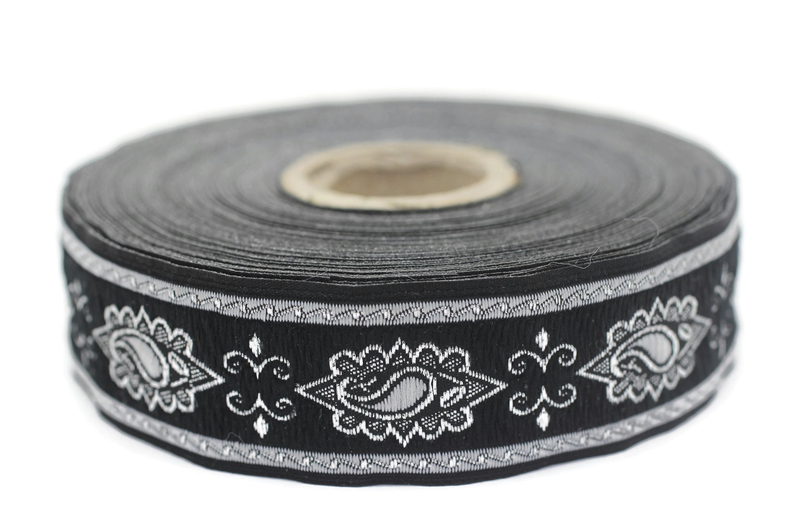 25 Mm Grey Medieval Motive Ribbon (0.98 Inches), Renaissance Trim ...