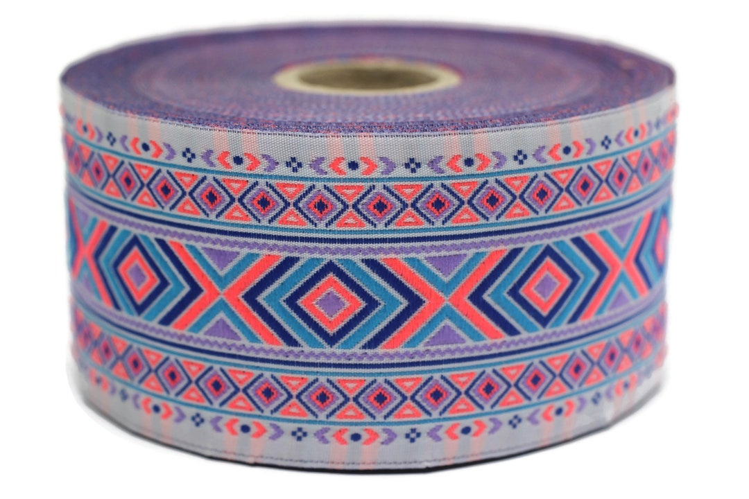 50 Mm Colorfull African Motif Ribbon (1.96 Inches), Jacquard Trim ...