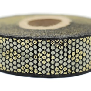22 Mm Golden Metallic Ribbon, 0.86 Inches, Chevron Trim, Jacquard ...