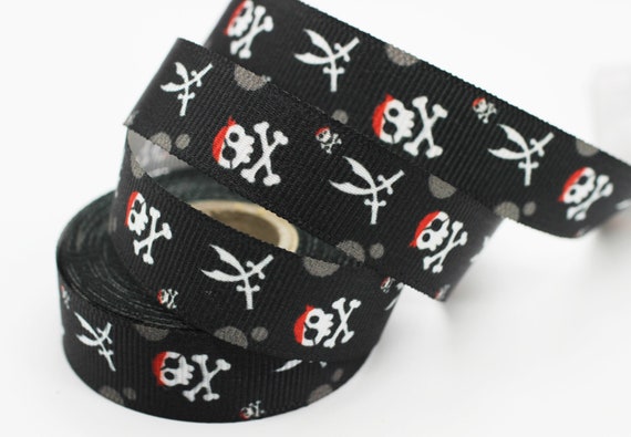 20mm Pirate Black Ribbons, Satin Ribbons, Printed Ribbons, Collar Supplies,  Ribbon for Skirt, Ribbon for Pants, Ribbon for Dress, BLCR -  Canada