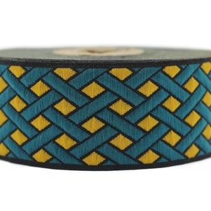35 mm Node motive jacquard Ribbons (1.37 inches), Jacquard ribbon, jacquard trim, fabric wide trims, craft supplies, collar supply, 35979