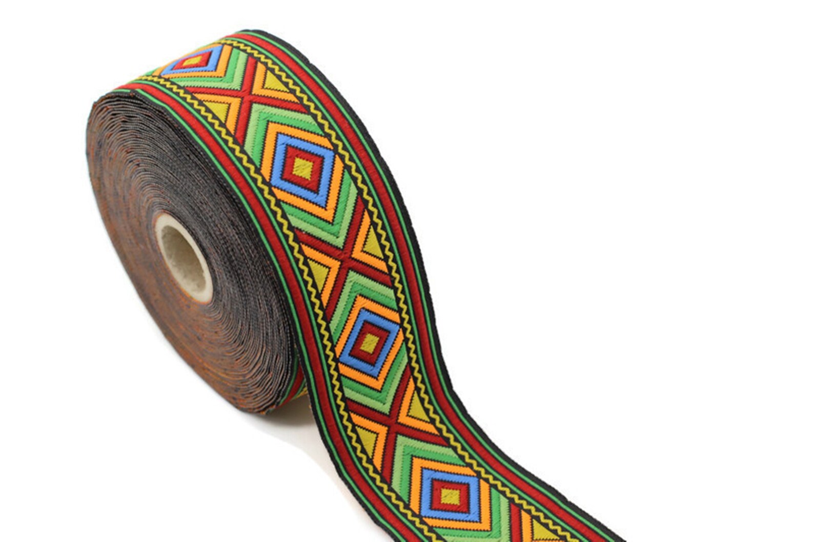 50 Mm Colorful African Motif Ribbon (1.96 Inches), Vintage Jacquard ...