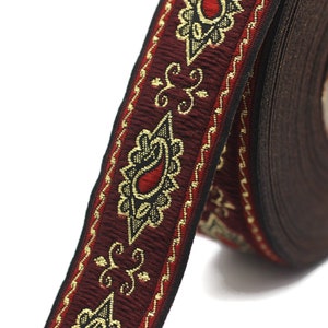 25 Mm Red Medieval Motive Ribbon (0.98 Inches), Renaissance Trim ...
