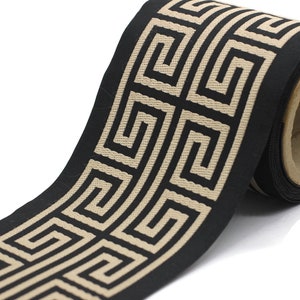 100 mm Elegant Greek Key Border, Curtain trims, Sewing Trim, drapery trim, Athena Chinoiserie ribbon Gimp Drapery, Home Decor 176 V11