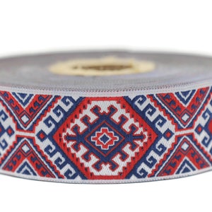 25 mm Red curtian ribbon, Jacquard ribbon, 0.98 inches, Decorative ribbon, Craft Ribbon, Jacquard trim, costume ribbon, sewing trim, 25708