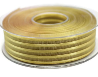 Gold Satin Edged Organza Ribbon, 20 meters 25mm Organza Sheer Ribbon, Wedding Party Decoration for gift box