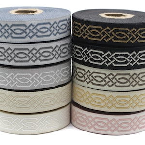 20 mm keltische Claddagh 0,2 (Zoll) | Keltisches Band | besticktes Webband | Jacquard-Bändchen | 20 mm Breite | 20272