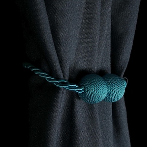 Modern Curtain Ties, Drapery Holder, Magnetic Curtain Tieback, Blue TieBack, holdback for curtain, curtain loop, Curtain Accessories