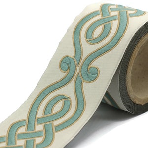 Rubans brodés 68 mm (2,67 pouces), bordures jacquard, bordure pour couture, bordure de tenture, bordures de rideaux, rubans jacquard, bordure pour tenture, 142 V5