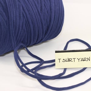 Dark Blue T-shirt Yarn, Cotton Yarn, Recyled Fabric yarn, home textile yarn, crochet yarn, basket yarn, yarn, bag yarn, Upcycled Yarn