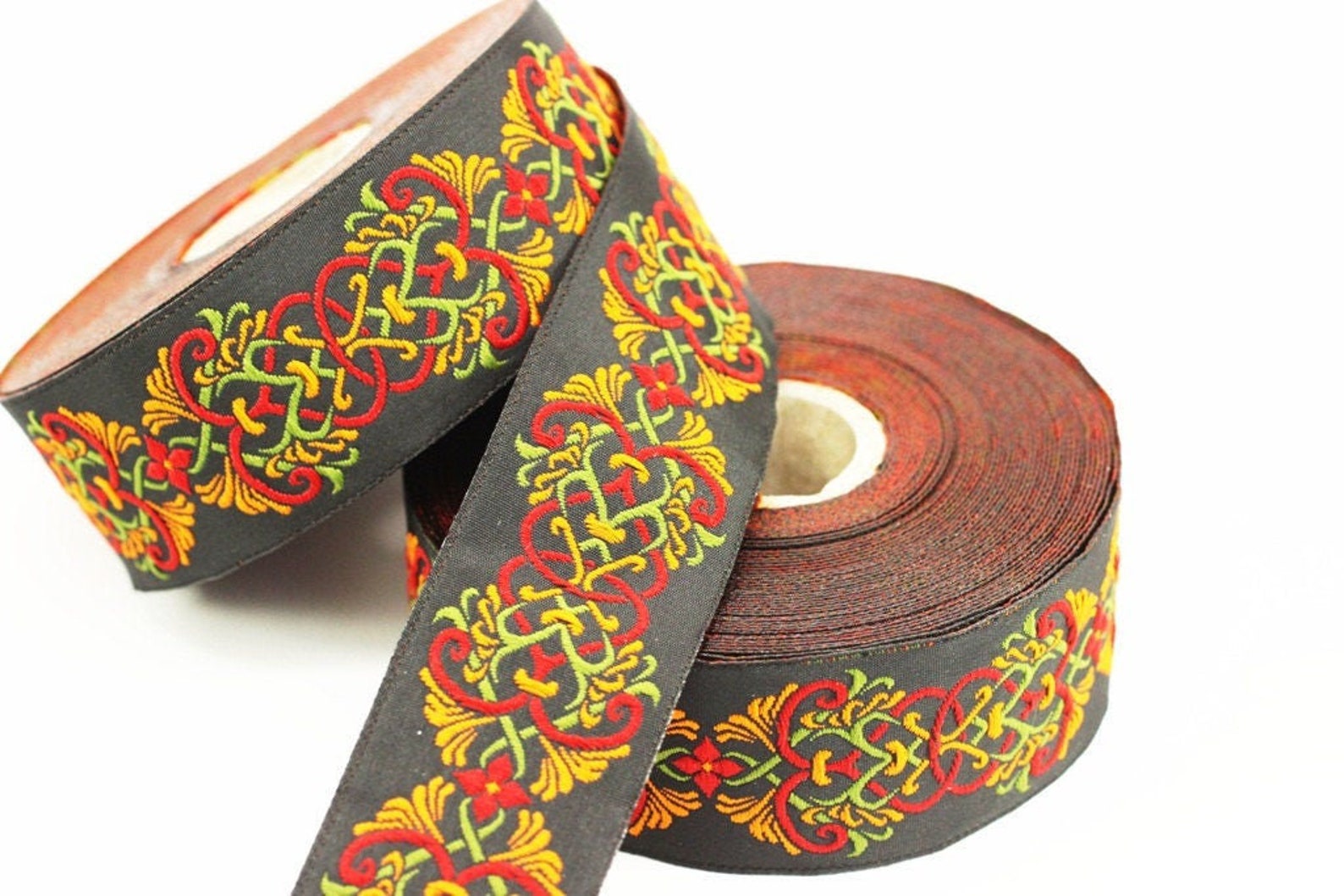 Medieval Ribbon Patterns 35 Mm Medieval Motive Colorfull Jacquard Ribbons 1.37 - Etsy