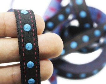 12 mm Blaues Zierband, 12 mm, Jacquardborte, Webband, Webband, Besatz, 12893