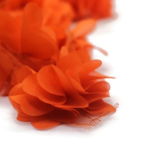 50 mm Orange Chiffon Flower,Fluffy Flower For Hair Accessories,Rose Trim,Shabby Chiffon Flower Headbands,Chiffon Trim,Sewing,Artificial